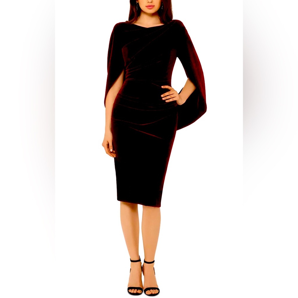 Holiday Burgundy Velvet Cape Dress size 10